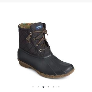 Sperry Women's Quilted Black and Brown Duck Boots